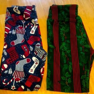 *Set of 2* Lularoe Christmas Leggings